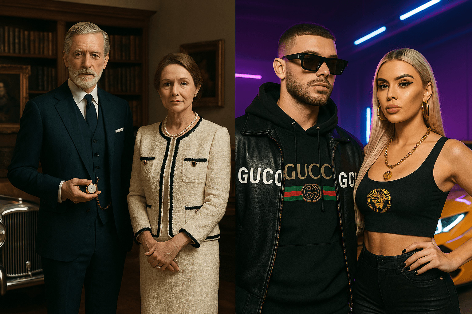 What is the difference between established rich and neo rich people?
